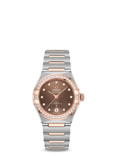 Omega Constellation Manhattan 29 Co-Axial Master Chronometer Stainless Steel / Sedna Gold / Brown Diamond / Diamond